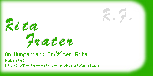 rita frater business card